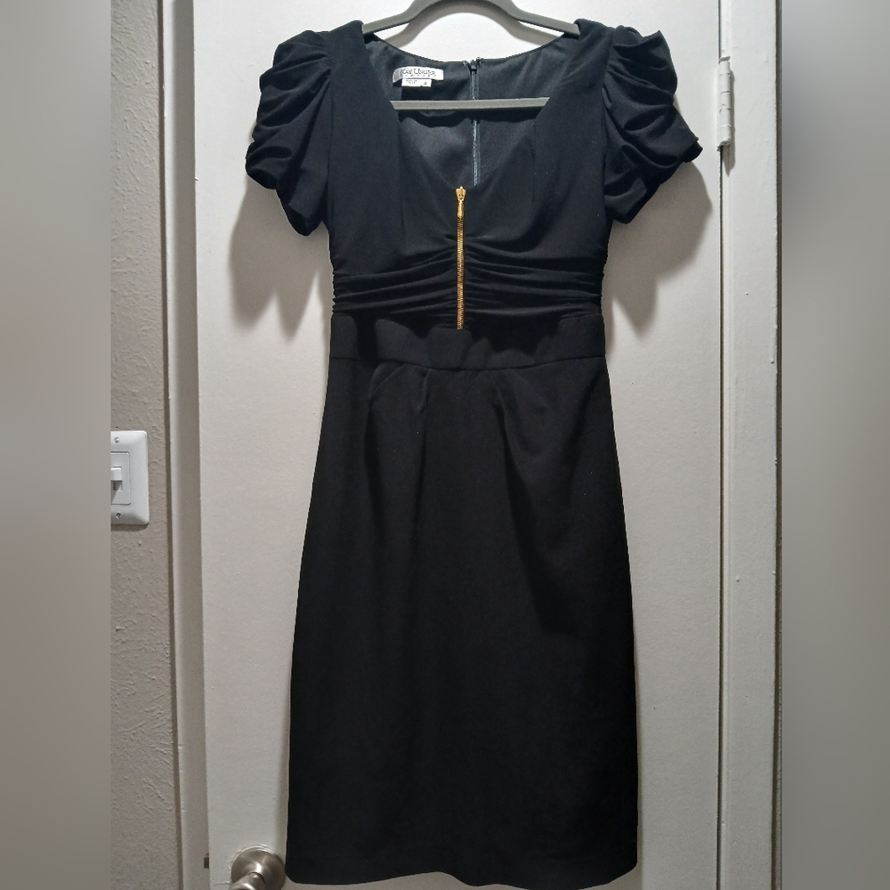 Kay Unger NY Black Ruched Waist Dress, Size 4